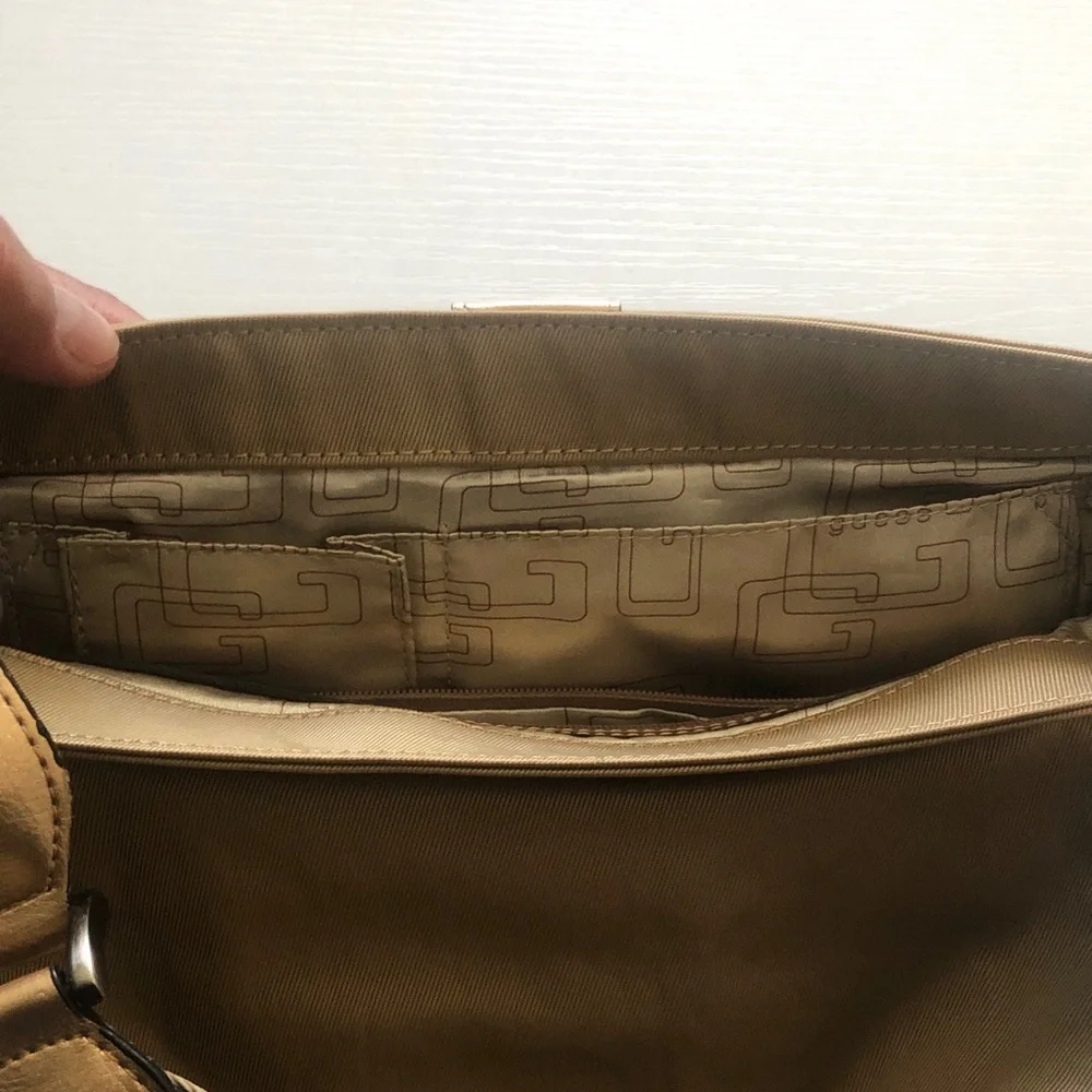 Guess Metallic Gold Shoulder Bag with Buckle Accent - Picture 5 of 10